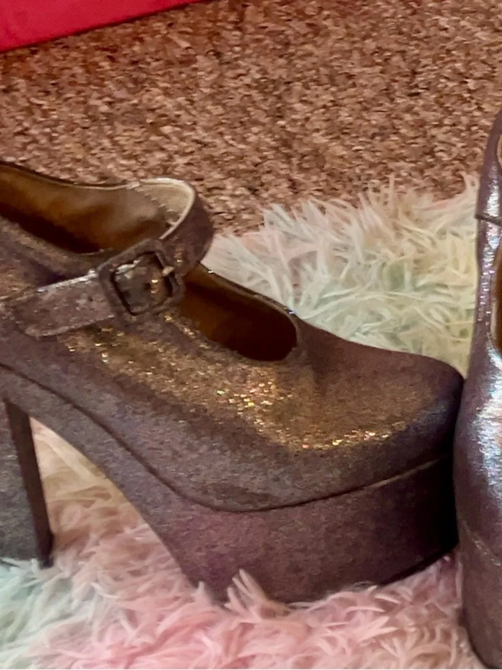 Metallic Silver Platform Mary Jane Heels -EL DANTES from Spain Y2K  Vintage